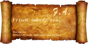 Frindt Ambrózia névjegykártya
